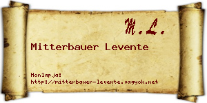 Mitterbauer Levente névjegykártya